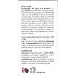 Aboca Salvigorge 2ACT Spray sans alcool (adultes et enfants à partir d'un an) - 30 ML